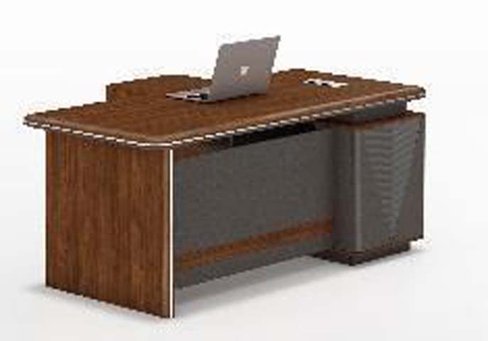 L-Shaped Executive Office Desk with Storage Pedestal
