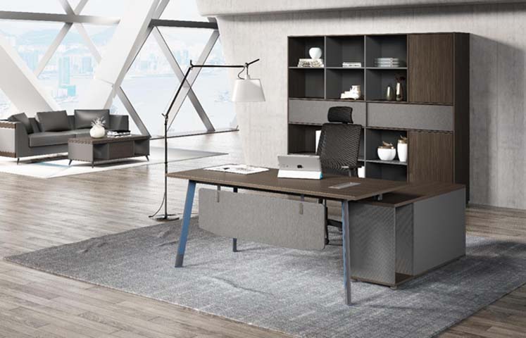 Executive L-Shaped Office Desk with Right Return Cabinet