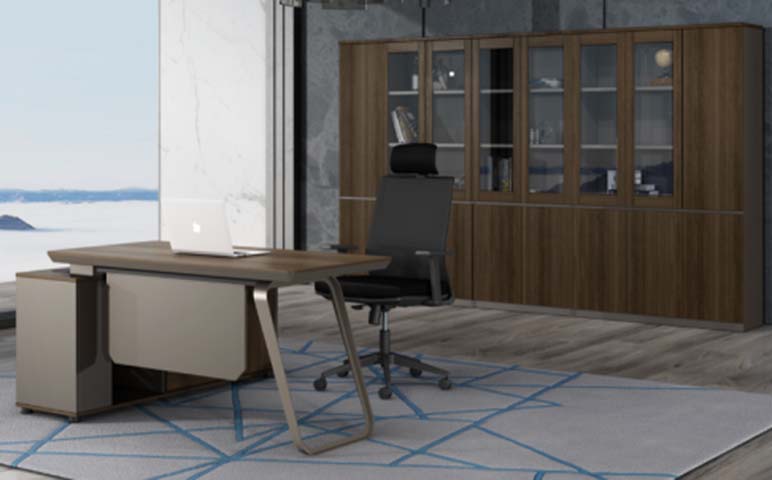 Executive Office Desk with Side Pedestal and Modesty Panel
