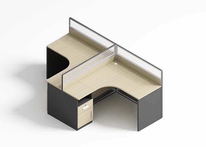 Two-Person L-Shaped Panel Workstation with Storage Pedestals