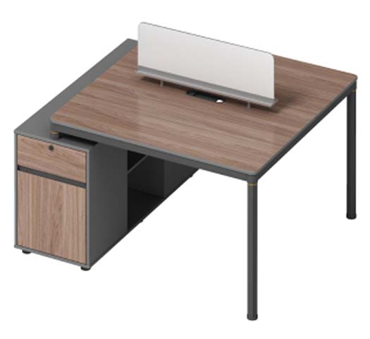 Single Office Workstation with Side Pedestal and Divider Screen