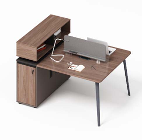 L-Shaped Executive Workstation with Storage Hutch