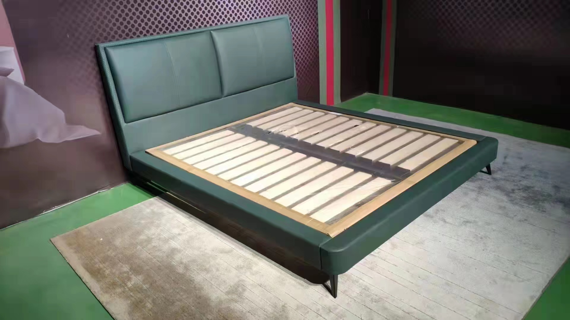 Upholstered King-Size Platform Bed Frame