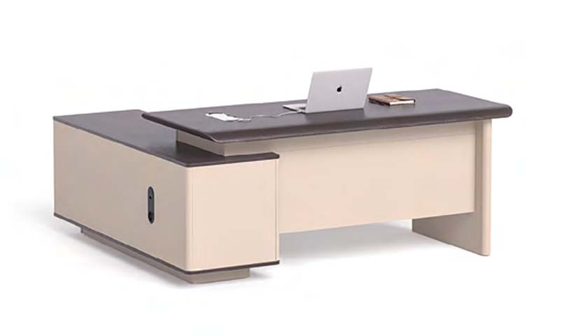 L-Shaped Executive Office Desk with Left Storage Pedestal