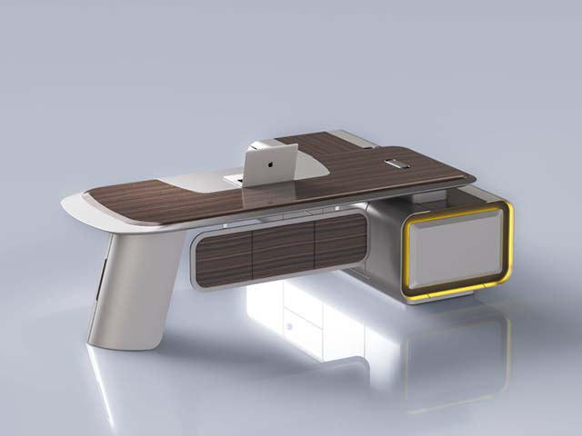 Futuristic Integrated Executive Workstation Desk