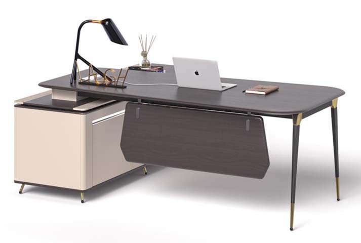 Contemporary L-Shaped Executive Desk with Storage Pedestal and Modesty Panel