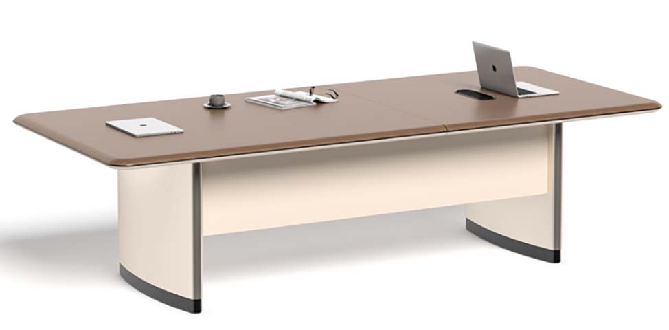 Large Rounded Conference Table with Integrated Cable Ports