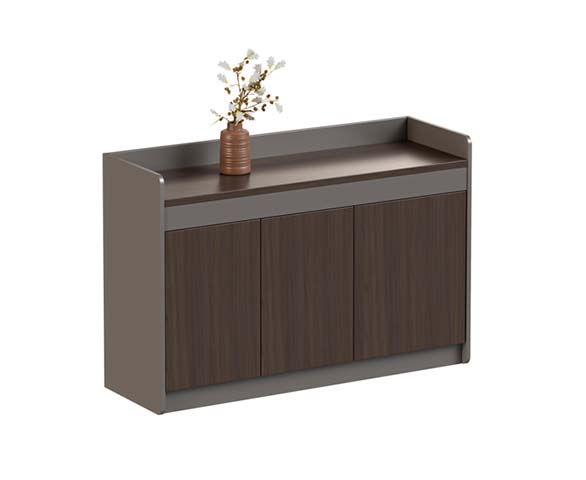 Three-Door Low Storage Cabinet with Raised Back Gallery