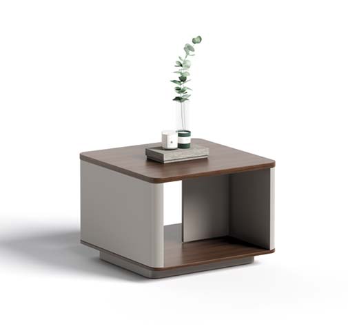 Square Side Table with Open Storage Shelf