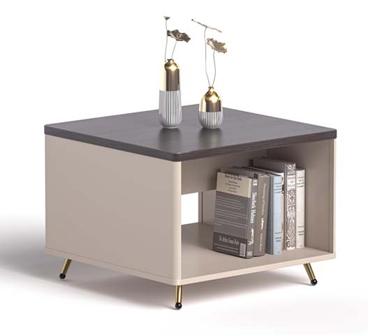 Square Two-Tone Open Storage Side Table