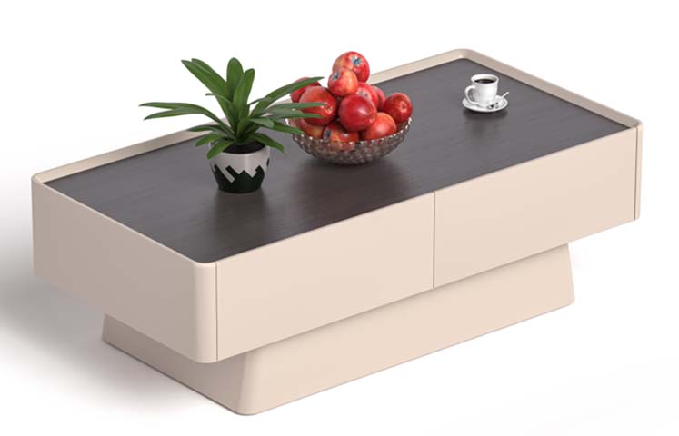 Contemporary Two-Drawer Block Coffee Table