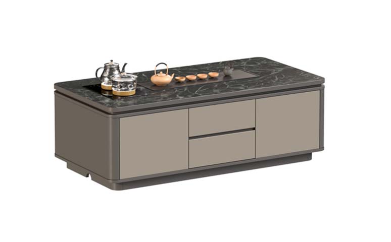 Smart Tea Coffee Table with Integrated Water Boiler and Storage