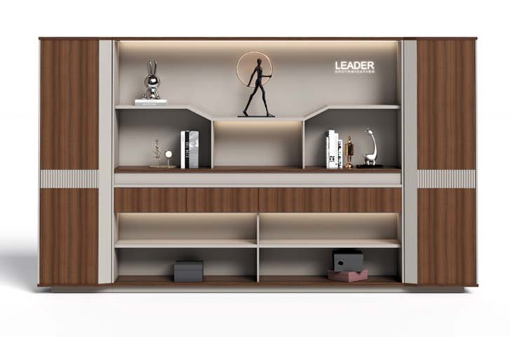 Modern Executive Display Storage Cabinet with LED Lighting
