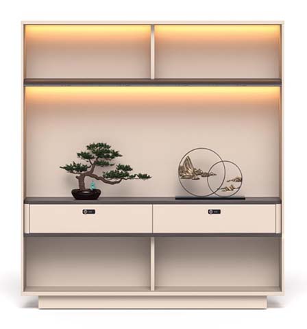 Modern Light-Display Storage Cabinet with Integrated LED Lighting