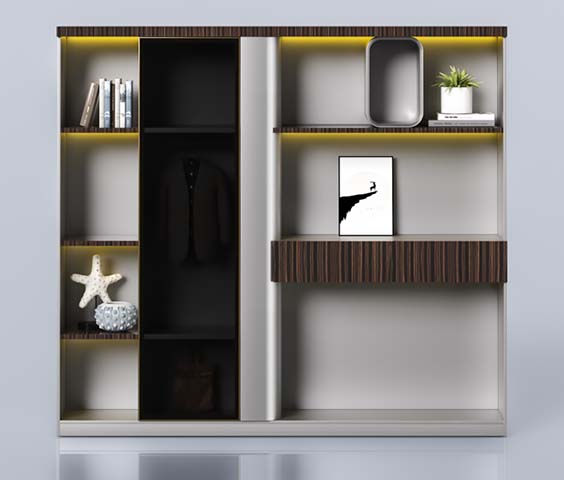 Modern Freestanding Display Cabinet with Integrated Lighting