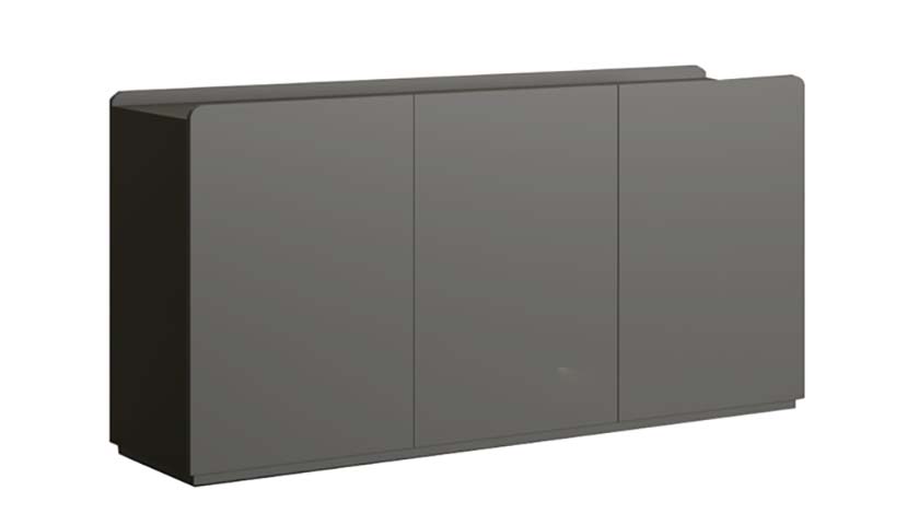 3-Door Matte Gray Low Side Cabinet