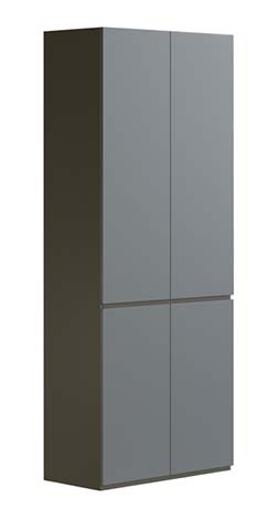 Matte Gray 4-Door Tall Storage Cabinet