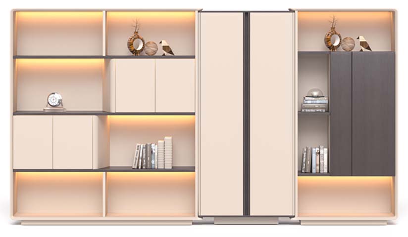 Modular Illuminated Display and Storage Wall Cabinet