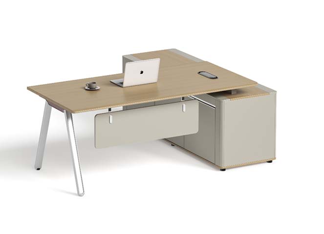 L-Shaped Executive Office Desk with Right Return Cabinet