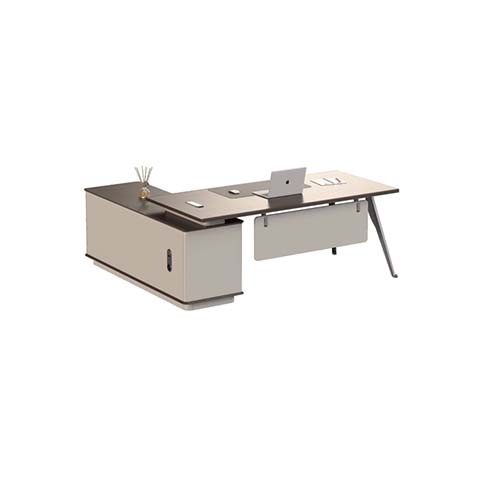 L-Shaped Executive Office Desk with Storage Return