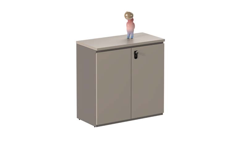 Lockable Two-Door Low Storage Cabinet