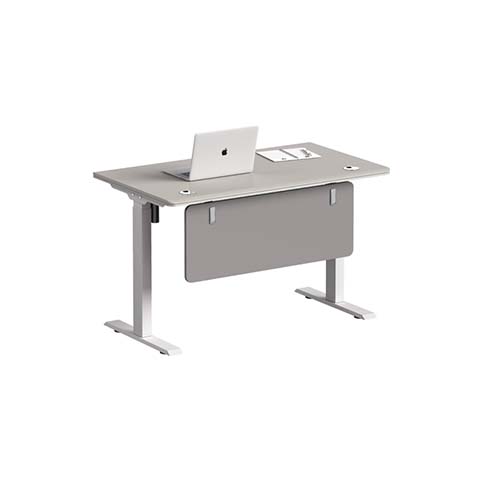 Height-Adjustable Training Desk with Modesty Panel and Cable Ports