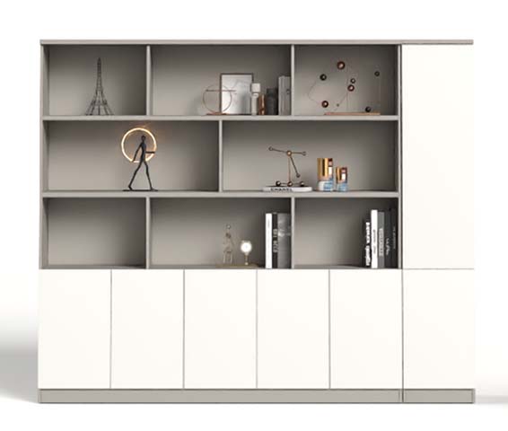 Floorstanding Open and Closed Storage Bookcase