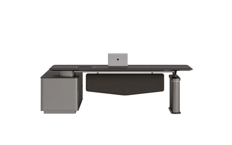 L-Shaped Height-Adjustable Executive Workstation with Left Storage Pedestal