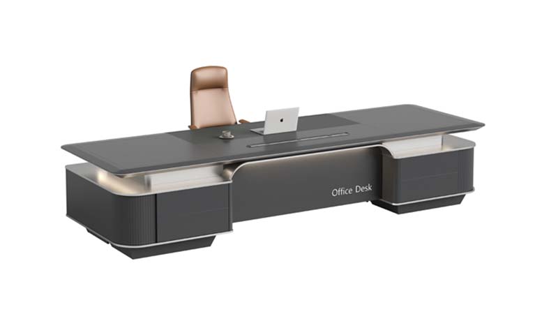 Executive L-Shaped Office Desk with Dual Storage Pedestals and Cable Management