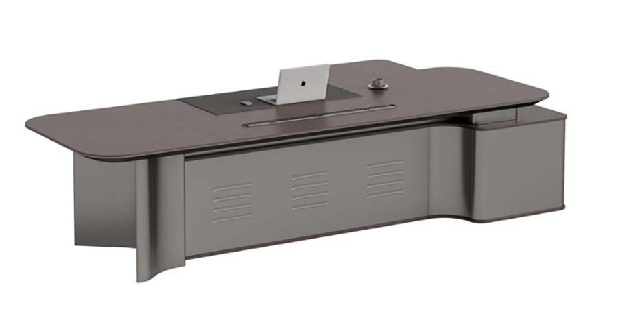 Rounded Rectangular Smart Conference Table with Cable Management