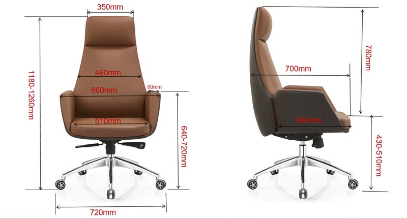 High-Back Leather Executive Swivel Chair
