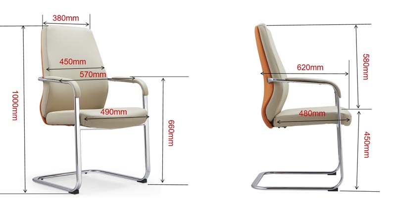 Padded Conference Visitor Chair with Chrome Cantilever Sled Base