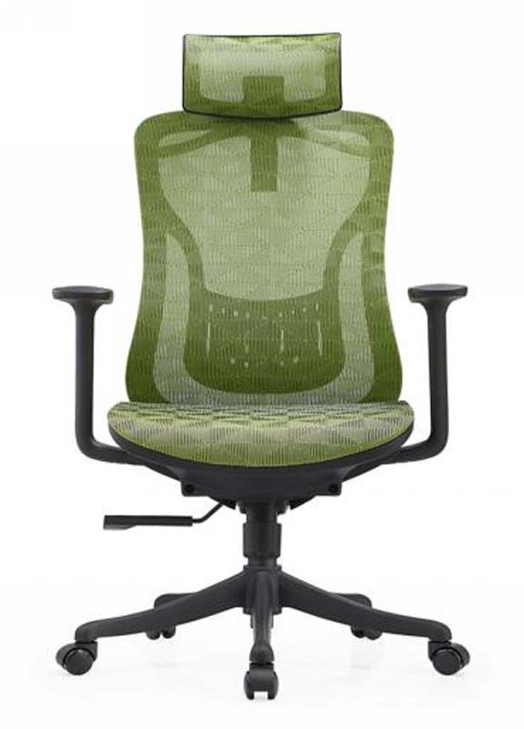 High-Back Green Mesh Ergonomic Office Chair with Headrest