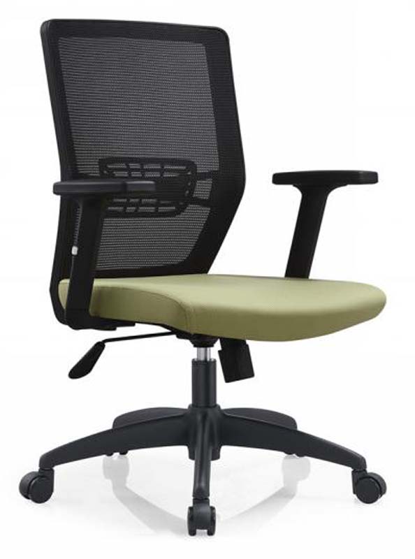 Mid-Back Mesh Swivel Task Chair with Olive-Green Padded Seat