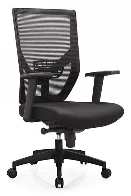 Black Mesh Swivel Task Chair with Fixed Arms