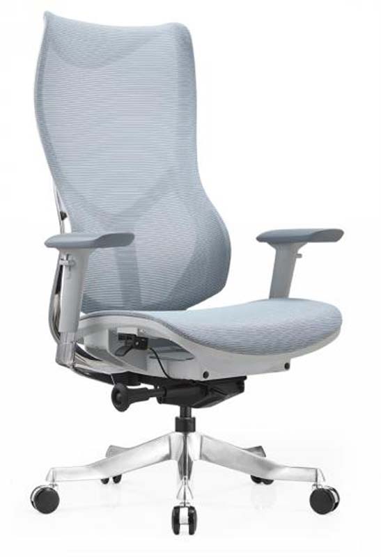 High-Back Light Blue Mesh Ergonomic Executive Office Chair