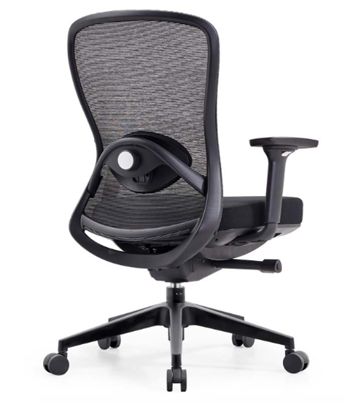 Black Mesh Ergonomic Task Chair with Height-Adjustable Arms and Lumbar Support