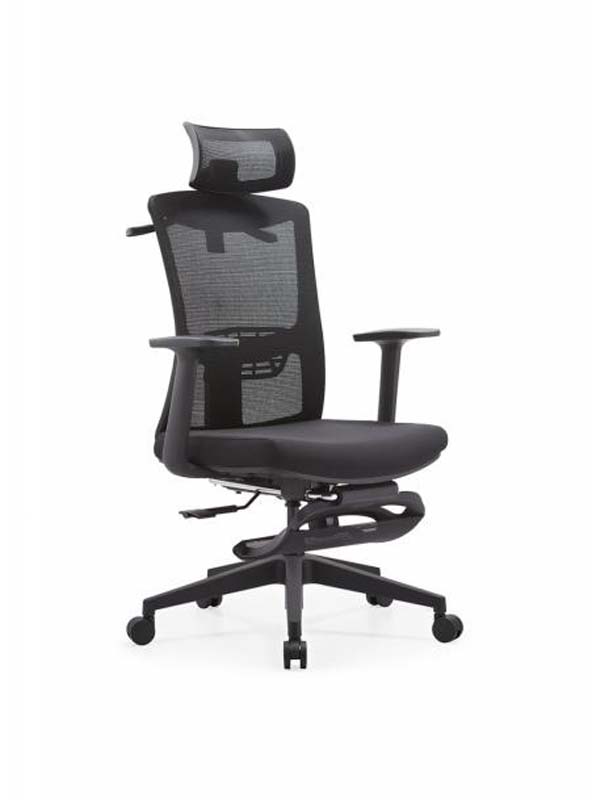 Black High-Back Mesh Ergonomic Office Chair with Headrest