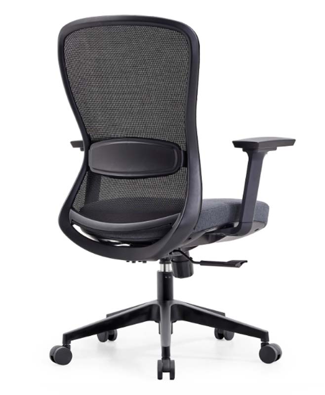 Black Mesh Ergonomic Task Chair with Fixed Arms and Swivel Base