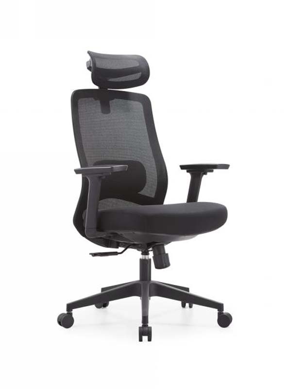 Black Mesh Ergonomic Office Chair with Headrest