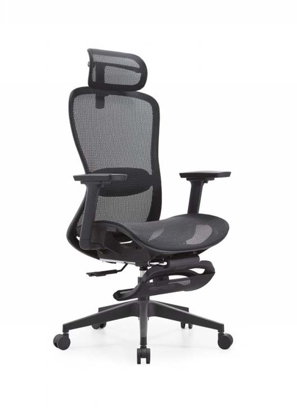High-Back Mesh Ergonomic Office Chair with Headrest, Adjustable Arms and Footrest
