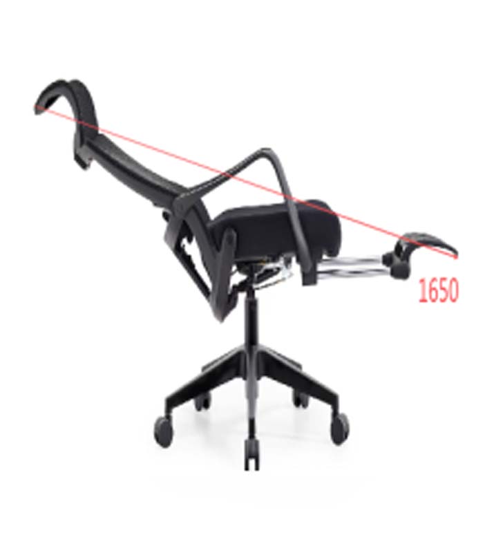 Black Reclining Ergonomic Office Chair with Footrest and Headrest