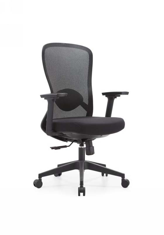Black Mesh Ergonomic Swivel Task Chair with Fixed Arms