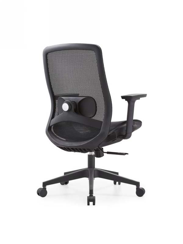 Black Mesh Ergonomic Task Chair with Height Adjustment and Fixed Arms
