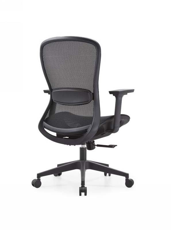 Mid-Back Mesh Swivel Task Chair with Fixed Arms and Lumbar Pad