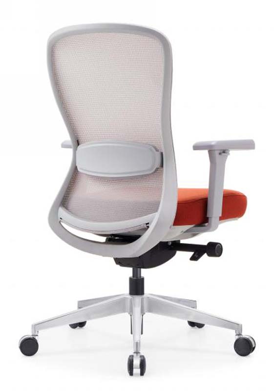Mesh Back Ergonomic Task Chair with Orange Upholstered Seat