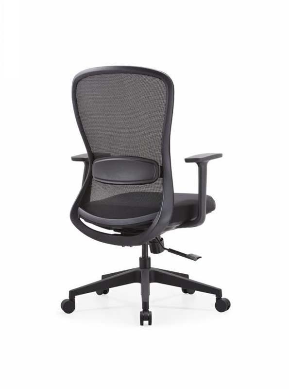 Black Mesh Swivel Task Chair with Fixed Arms and Five-Star Base