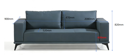 Three-Seat Upholstered Reception Sofa