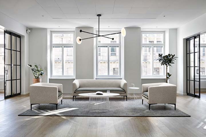Three-Seat Upholstered Lounge Sofa with Two Matching Armchairs