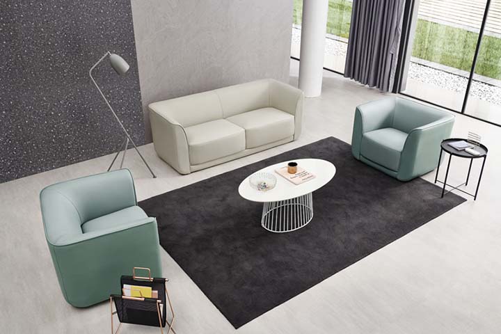 Modern Upholstered Two-Seat Sofa and Tub Lounge Seating Collection